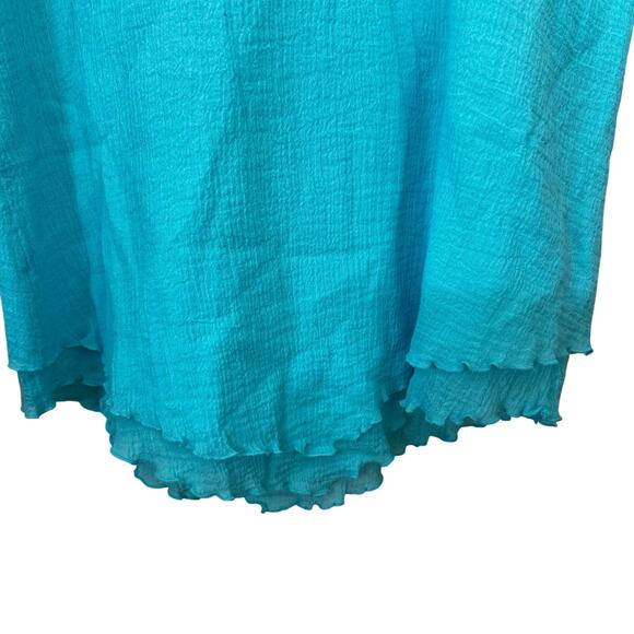 Soft Surroundings Layered Turquoise Blue  Blouse Womens Top Size XS Pullover - Picture 4 of 6